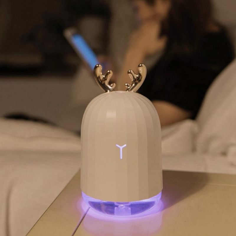 Slatki Bijeli Jelen / Ružičasti Zec 220 Ml Ovlaživač Zraka Pročišćivač Usb Šareno Svjetlo Za Kućni Uredski Automobil