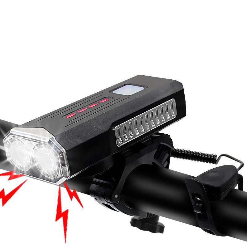Bikight 2-u-1 400lm 2xt6 Svjetlo Za Bicikl 3 Načina Rada Podesivo Usb Punjenje Prednje Za 6 Truba Od 120 Db S Nosačem