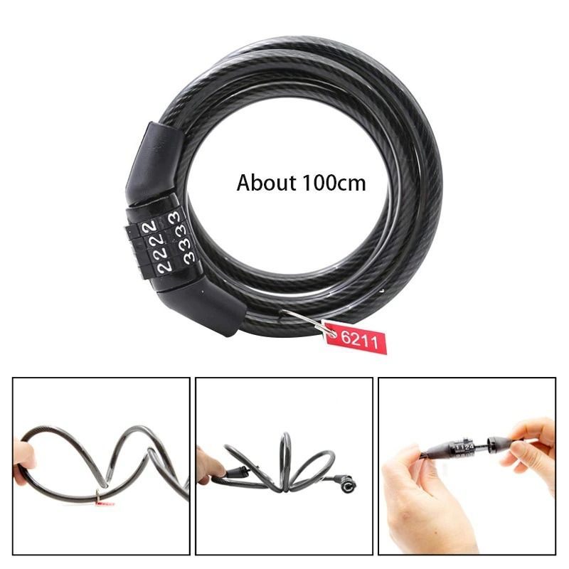 Kabel Za Zaključavanje Bicikla 4-znamenkasti Kombinirani Sigurnosni Lanac Protiv Krađe