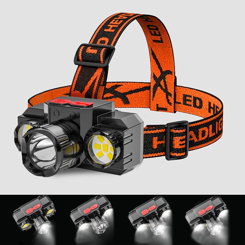 Led+osl Svjetiljka Za Glavu Super Bright 4modes 500m Dugotrajno Usb Punjenje Višenamjenska Za Vodootporna Za Pecanje Kampiranje Biciklizam Naglavna