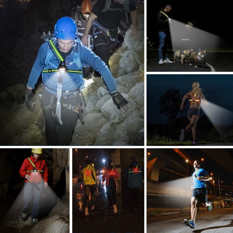 Vanjsko Noćno Svjetlo Za Trčanje 500 Lm 3 Načina Rada Ipx4 Vodootporna Usb Lampa Za Punjenje Na Prsima Za Planinarenje Hodanje