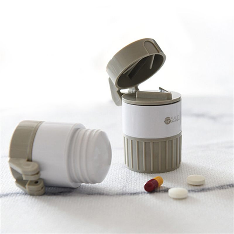 4 U 1 Grind Splitter Cutter Prijenosni Kućni Pill Otporan Na Ulje Zatvorena Vodootporna Kutija Za Pohranjivanje Podsjetnik Za Djecu Starije Ljude Koji Se Hrane