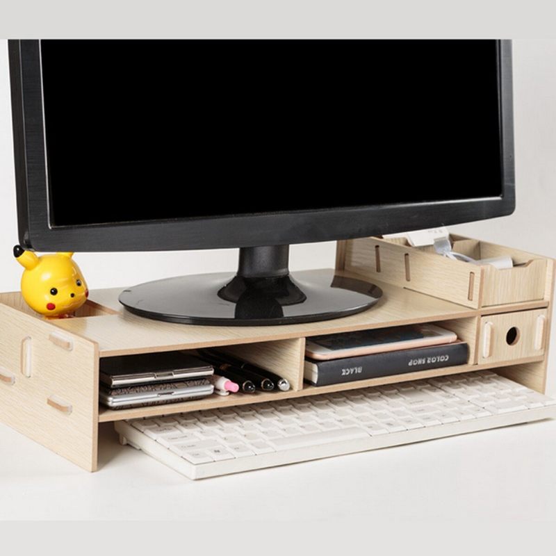 Drveni Stalak Za Monitor Stolna Polica Za Pohranu Za Prijenosno Računalo Za Zaslon Računala Stolni Držač Za Pc Organizator