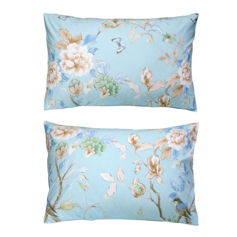 2pcs Cvjetne Jastučnice Za Seoske Kuće 100% Egipatski Pamuk Shabby Jastuk S Uzorkom Plavih Ptica Shams Ukrasna Jastučnica