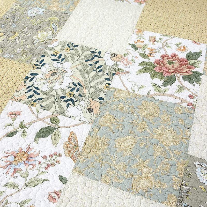 3pcs Queen Size Set Prekrivača Seoska Kuća Rose Cvjetni Set Romantični Sitni Cvjetovi Patchwork Lagani Set Popluna