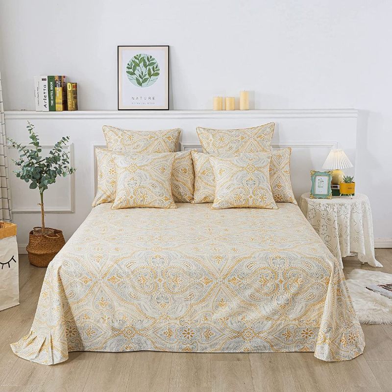 4pcs Luksuzna Zlatna Paisley Posteljina Garnitura Klasične Posteljine Od Damasta 100% Pamuk Prozračna Ultra Mekana Hipoalergena Plahta Dubokih Džepova