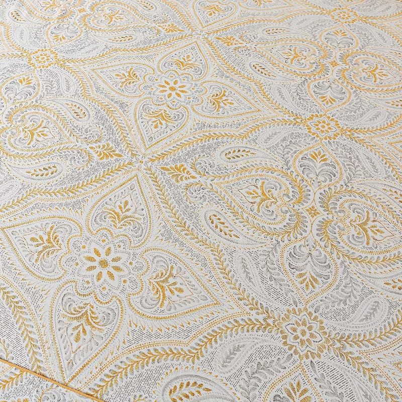 4pcs Luksuzna Zlatna Paisley Posteljina Garnitura Klasične Posteljine Od Damasta 100% Pamuk Prozračna Ultra Mekana Hipoalergena Plahta Dubokih Džepova