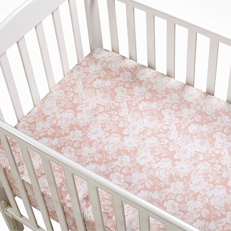 Cvjetna Plahta Za Krevetić Blush Pink Za Chic Rose Dječja Posteljina Vintage Za Djevojčice Mornarsko Plava 2 Paketa