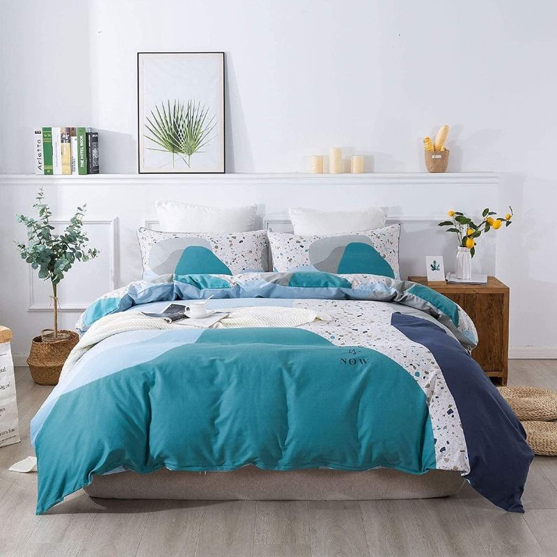 Komplet Navlaka Za Poplun S Mramornim Uzorkom 100% Brušeni Pamuk 600 Tc Geometrijski Element Elegantna Posteljina (navlaka Za S 2 Podloge Za Jastuke)