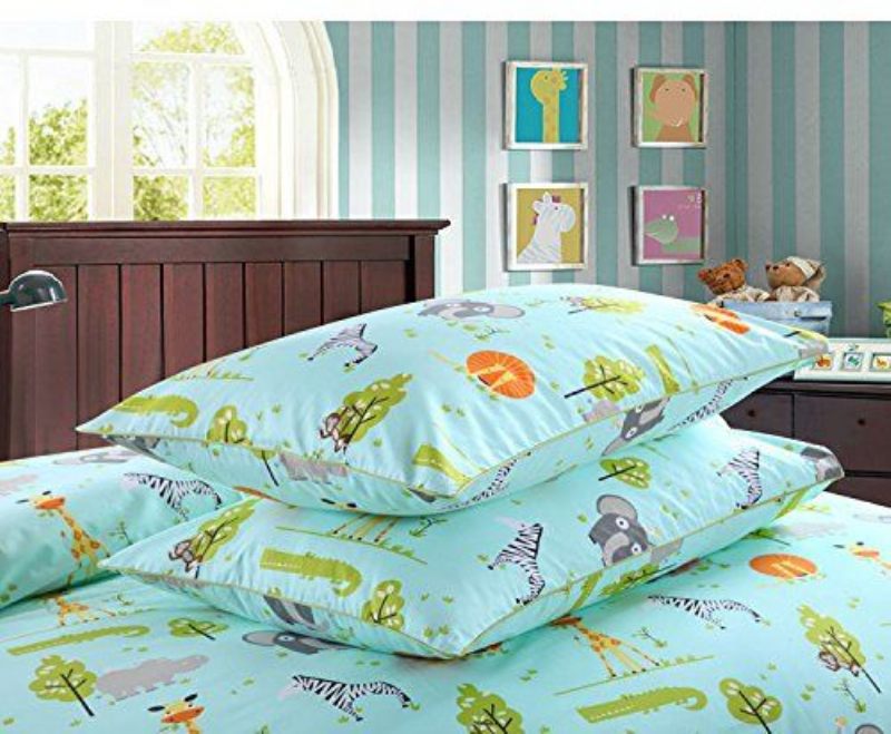 Kompleti Posteljine Woodland Bedding Elephants Zebra Giraffe Lion Printed Set Navlaka Za Poplun 3-dijelni (bez Jorgana Uključen)