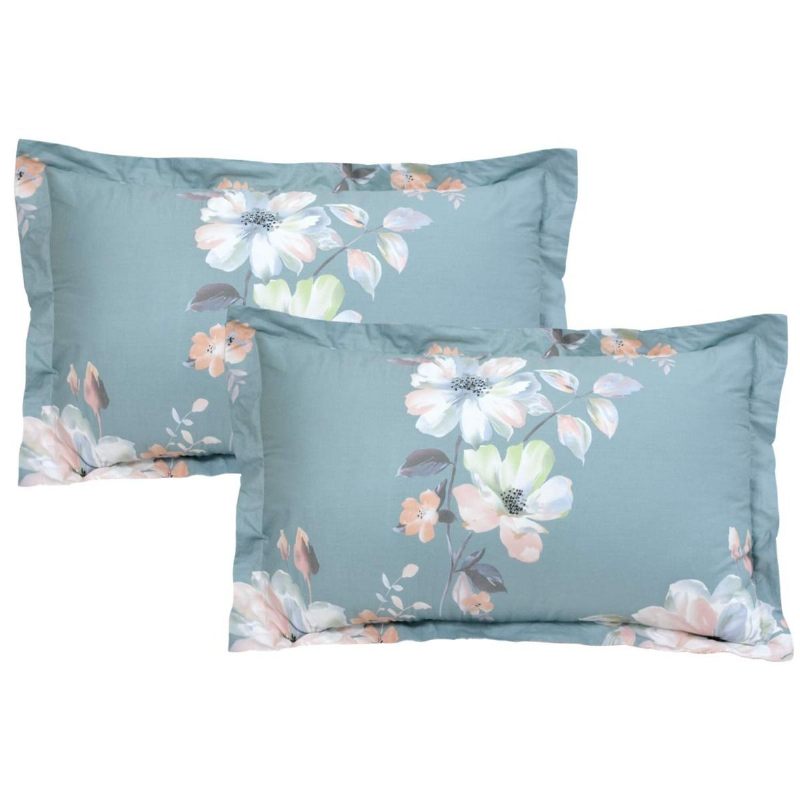 Luksuzna Posteljina Peony Floral Reverzibilna 3 Kom. Paisley 100% Pamuk Teal Tirkizno Narančasta Navlaka Za Poplun Siva Mornarskoplava Hipoalergena