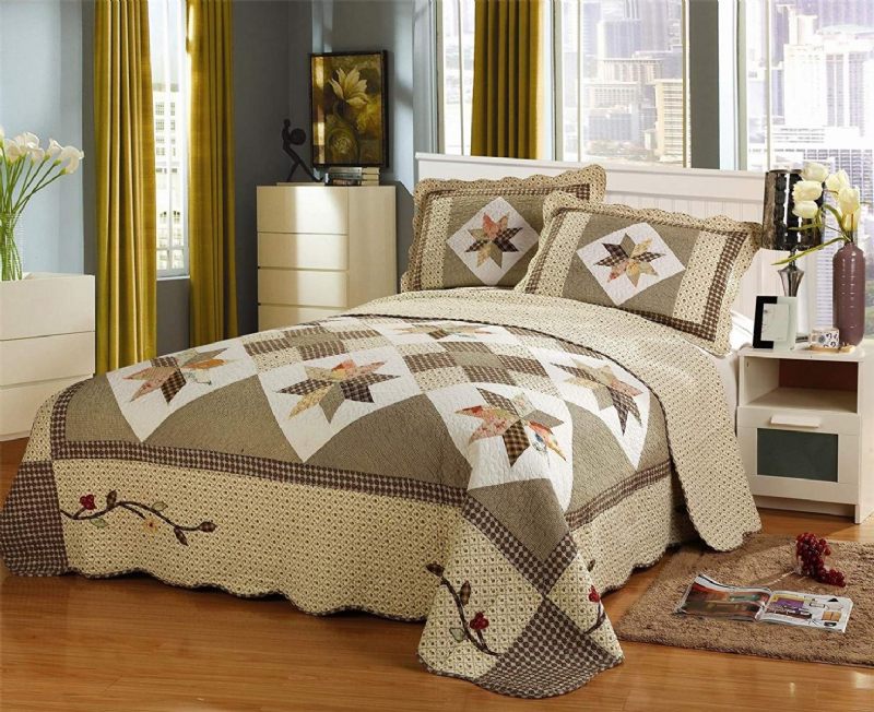 Luksuzni Patchwork Prošiveni Set Pamučnih Popluna Veličine Queen