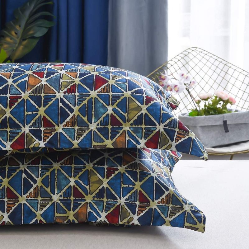 Moderni Set Posteljine 3 Kom Šareni Geometrijski Karirani Komplet Navlaka Za Poplun 100% Egipatski Pamuk Dijamantna Jorganska S Jastučnicama