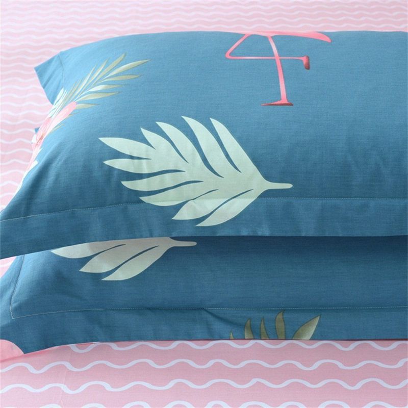 Modni Komplet Navlaka Za Poplun Pink Flamingo Mekani Hipoalergenski 100% Pamuk 3 Dijela