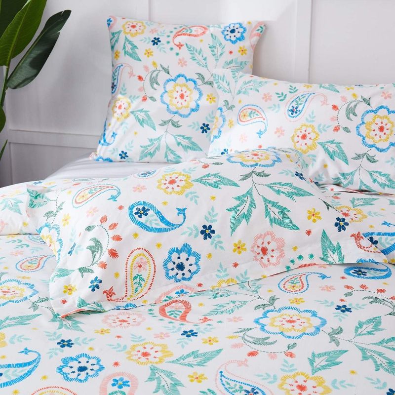 Paisley Flower Girls Komplet Navlaka Za Poplun Od 3 Kom 100% Pamuk Svježeg Izgleda Posteljine