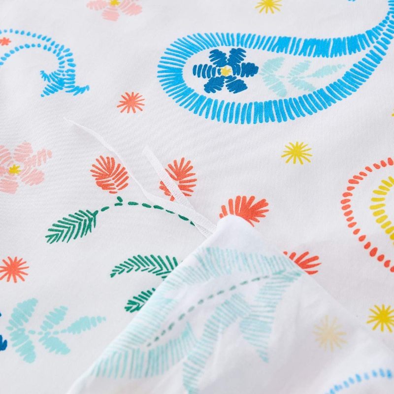 Paisley Flower Girls Komplet Navlaka Za Poplun Od 3 Kom 100% Pamuk Svježeg Izgleda Posteljine