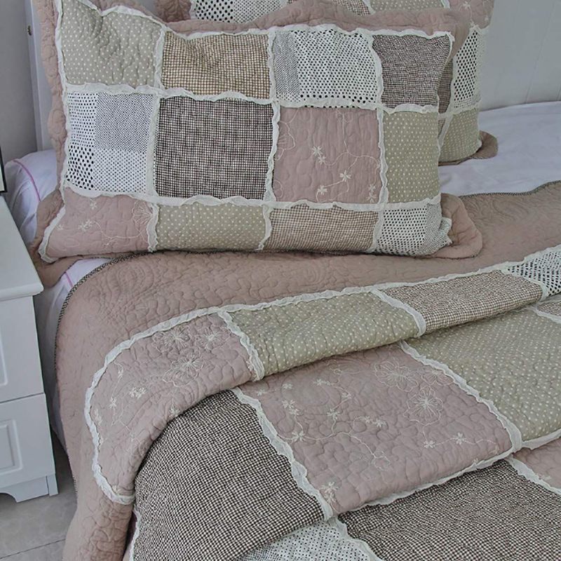 Queen Size Vintage Patchwork Set Posteljine Elegantan Set Pamučnog Popluna