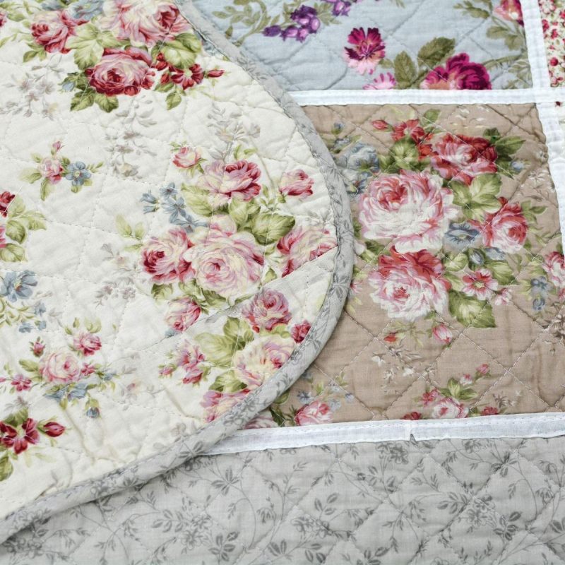 Twin Size Girls Romantic Rustic Chic Popluni Pokrivači Shabby Vintage Lagane Jorgane Prekrivači Za Dnevni Krevet