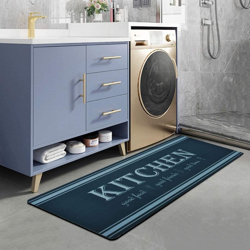 Kuhinjski Prostirka Neklizajuća Debela Vodootporna Gumena Podna Podloga Udobne Stojeće Prostirke Za Teške Uvjete Rada Za Seosku Kuću Kitchenblue 20x48 In