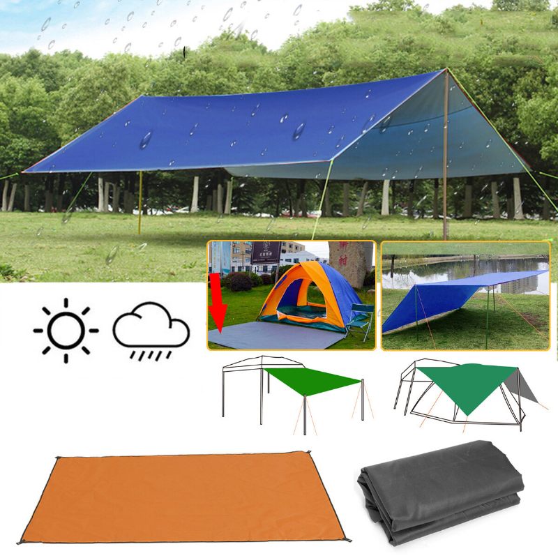 300x300cm Šator Za Vanjsko Kampiranje Suncobran Kiša Sunce Uv Nadstrešnica Za Plažu Tenda Zaklon Podloga Za Za Piknik