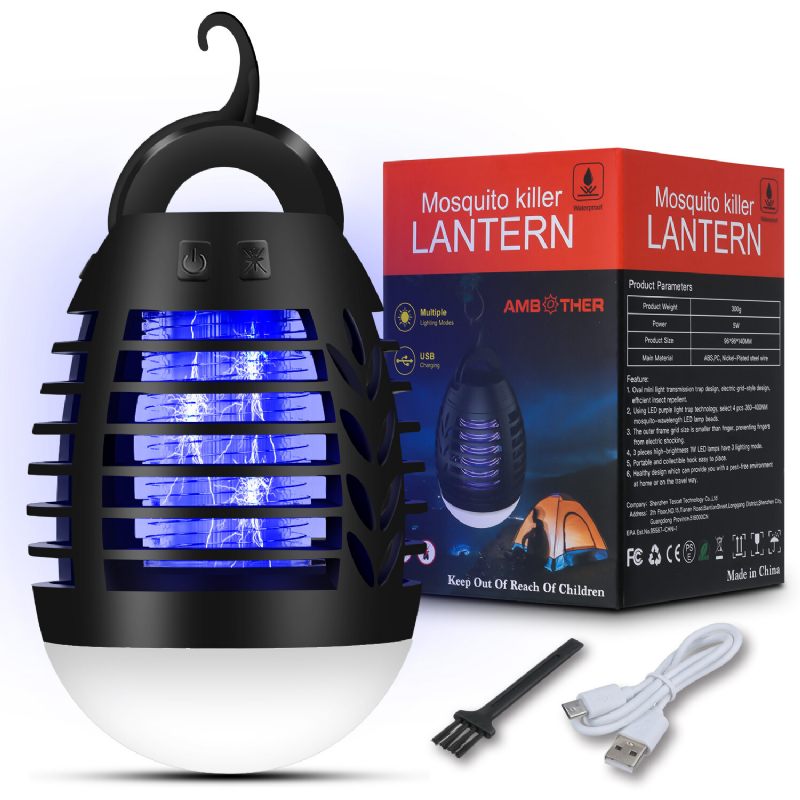 Ambother 5w Električna Lampa Za Ubijanje Komaraca 3 Vrste Svjetala Usb Punjiva Ip67 Vodootporna Vanjska Ubojica U Zatvorenom Prostoru