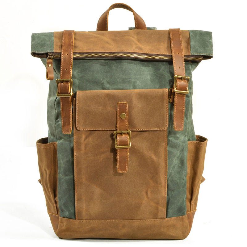 Muškarci Žene Putni Vintage Platneni Ruksak Vodootporan Za Vanjske Prilike Velikog Kapaciteta Unisex Za Kampiranje