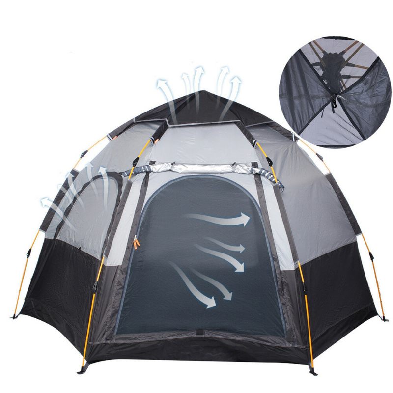 Šator Za Kampiranje Za 3-4 Osobe 270x270x150cm 210d Oxford+190t Pu3000mm Za Uv Zaštita Vodootporni