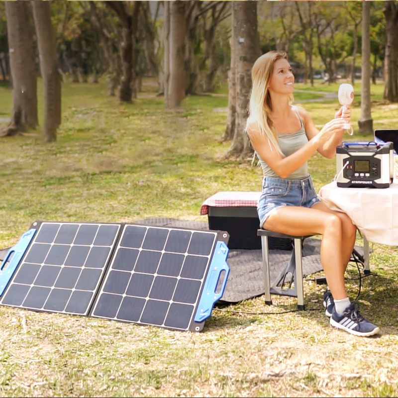 Us Direct Atem Power Ap-spsp-ufa 100w Prijenosni Solarni Panel Monokristalne Solarne Ćelije Sklopivi Kovčeg Punjač Kompatibilan S Generatorima Elektrane Za Rv Kampiranje Na Otvorenom