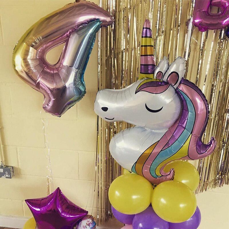 Rainbow Unicorn Baby Shower Balloni Dekoracije Za Zabavu 7 Kom