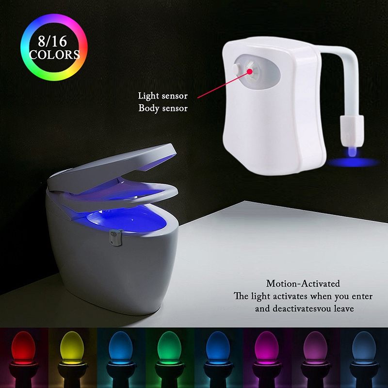 Wc Led Svjetlo Senzor Pokreta Rgb Vodootporno Pozadinsko Osvjetljenje