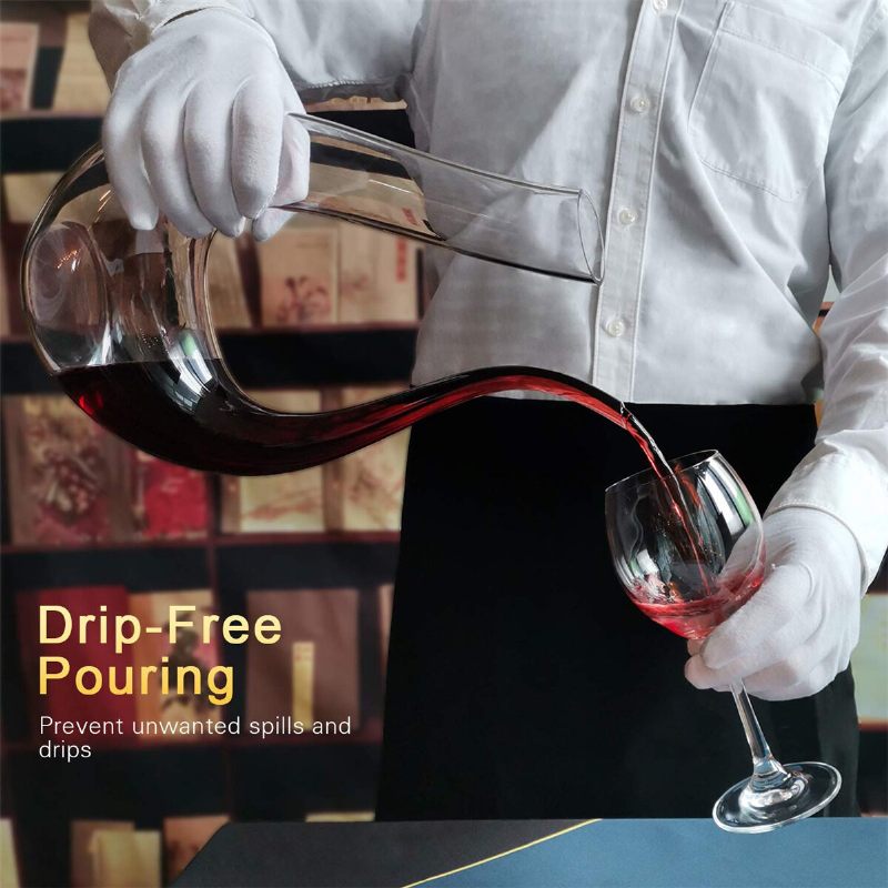 1200 Ml Luksuzni Kristalni Stakleni Bokal Za Vino Od Roga U Obliku Slova U. Točilac Vina Za Crveno Perlator