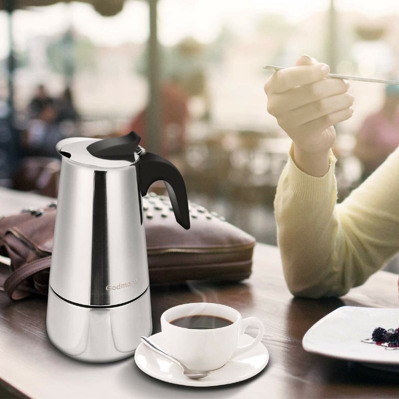 Godmorn Stovetop Espresso Aparat Moka Pot 450ml/15oz/9 Šalica Classic Cafe Percolator Od Nehrđajućeg Čelika Prikladan Za Indukcijska Kuhala