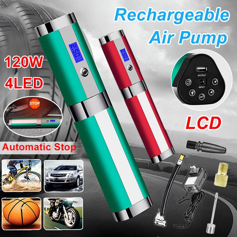 120w 35l/min Bežična Zračna Pumpa Za Gume Led Usb Kompresor Digitalna Za Napuhavanje Za Motocikl Bicikl Auto