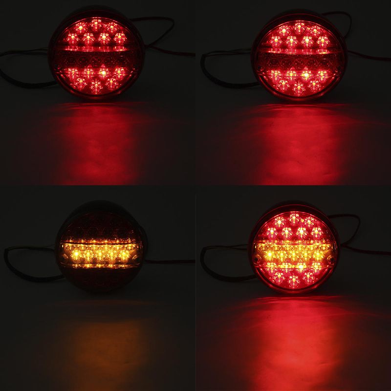 12v/24v 20led Hamburger Stražnji Indikator Indikatorskih Svjetala Okrugla Za Prikolicu Kamion Karavan Kombi Atv Autobus
