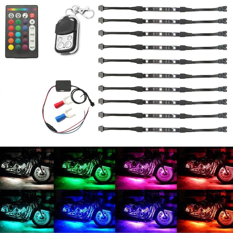 12v 50w Višebojna Bežična Svjetiljka Za Motocikl S Daljinskim Upravljačem Rgb Fleksibilne Trake Svjetlo S Efektom Tla