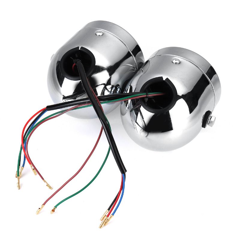 12v Hi/lo Beam Dvostruka Prednja Svjetla Motocikl S Dvostrukom Svjetiljkom Street Fighter Naked Dominator Chrome