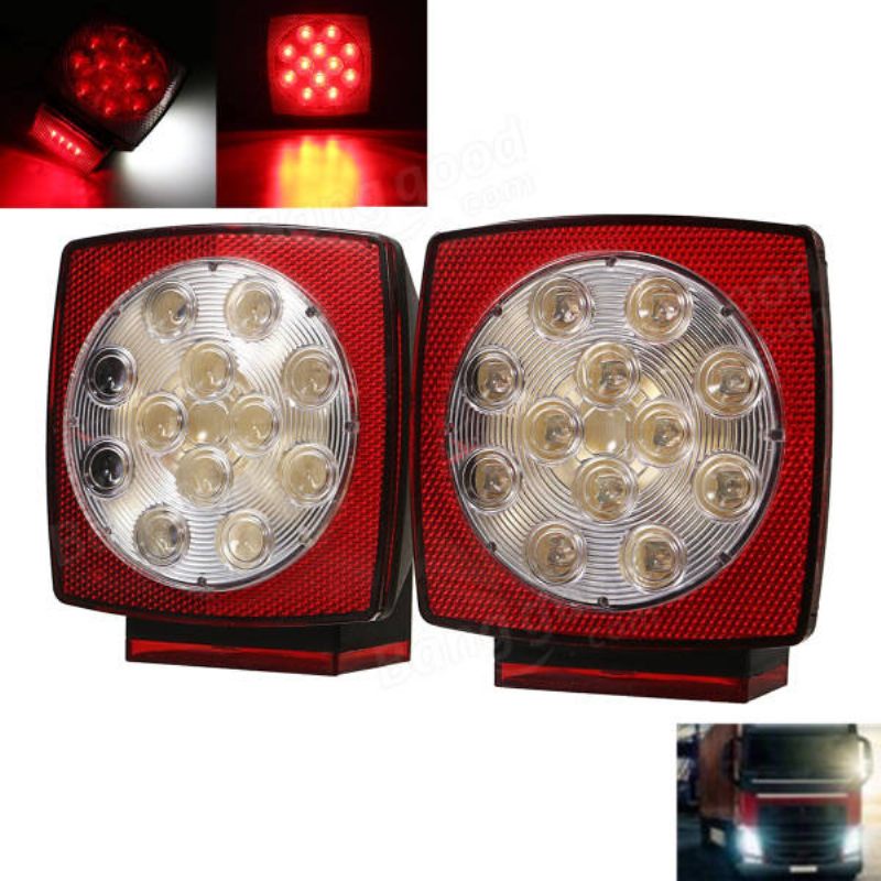12v Led Četvrtasta Stražnja Svjetla Za Prikolice Univerzalna Montaža Stop Za Kočnice Kamiona