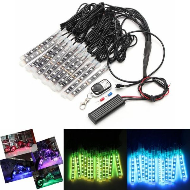 12x Led Daljinski Bežični Komplet Neonskih Svjetlećih Traka Za Automobil Kamion Čamac Motorni Bicikl
