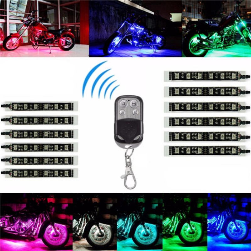 12x Led Daljinski Bežični Komplet Neonskih Svjetlećih Traka Za Automobil Kamion Čamac Motorni Bicikl
