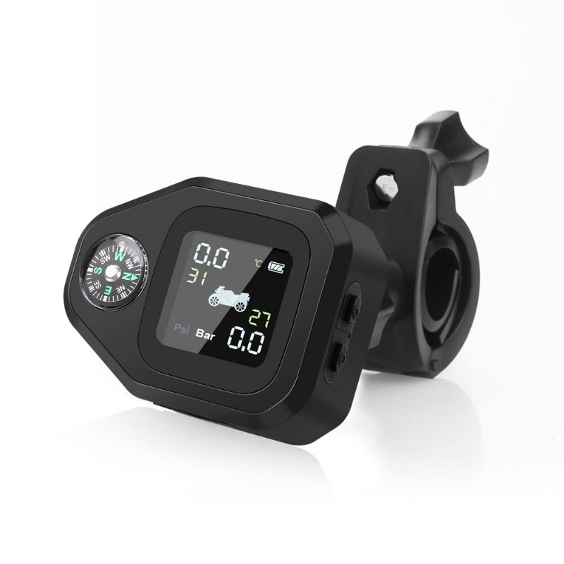 Motociklistički Kompas Tpms Lcd Zaslon Vodootporni Sustav Za Nadzor Tlaka U Gumama Smjer 2kom Senzor Alarm Za U