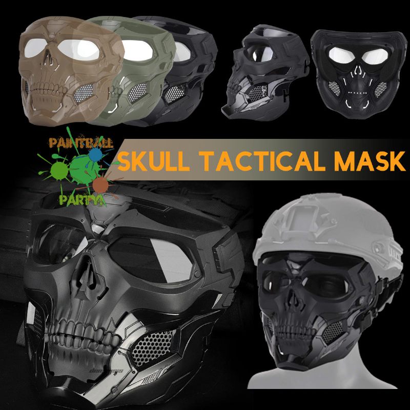 Wosport Skull Airsoft Paintball Maska Taktička S Punim Licem Za Noć Vještica