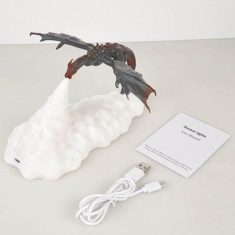 3d Dragon Lamp Led Noćno Svjetlo Za Spavaću Sobu