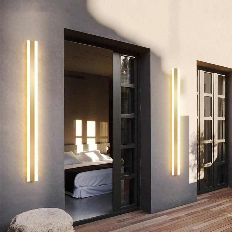 Led Vanjska Dugačka Zidna Svjetiljka Moderna Vodootporna Ip65 Veranda Vrt Balkon Zlatna Ukrasna Rasvjeta
