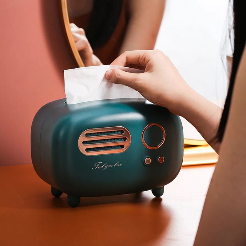 Retro Radio Model Kutija Za Maramice Stolni Držač Papira Vintage Dozator Za Pohranu Ubrusa Organizator Ornament Rukotvorina