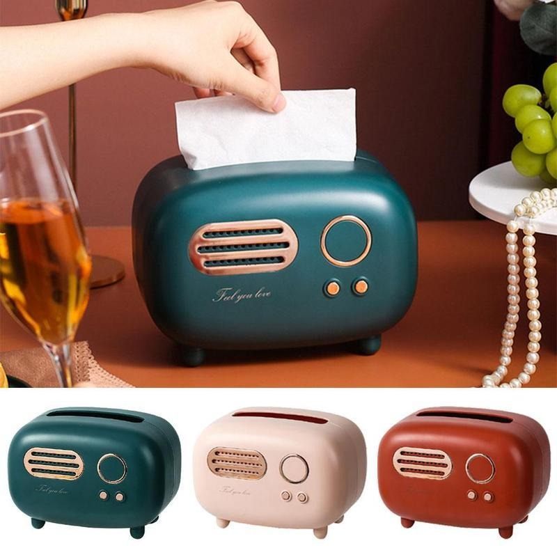 Retro Radio Model Kutija Za Maramice Stolni Držač Papira Vintage Dozator Za Pohranu Ubrusa Organizator Ornament Rukotvorina