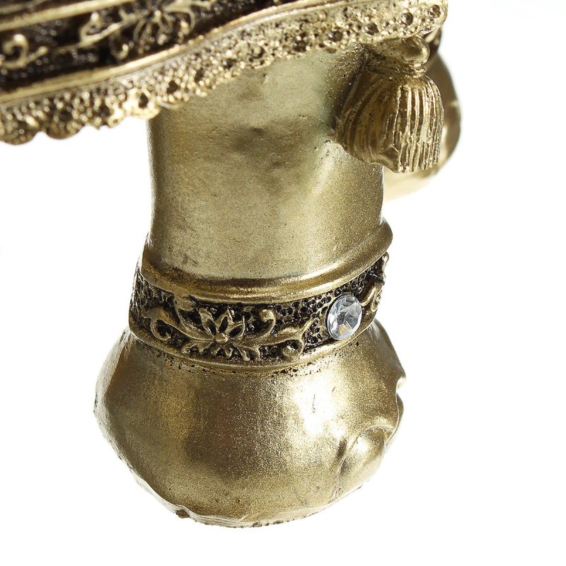Srećni Šarm Fengshui Maskota Zlatni Slon Smola Mini Statua Ukrasi Za Kućni Stol Pokloni Za Dom
