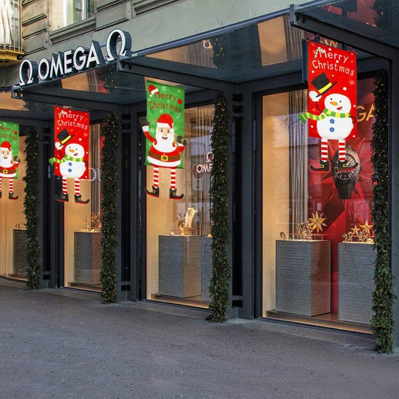 Sretan Božić Banner Na Vratima Verande Viseći Ukras Božićni