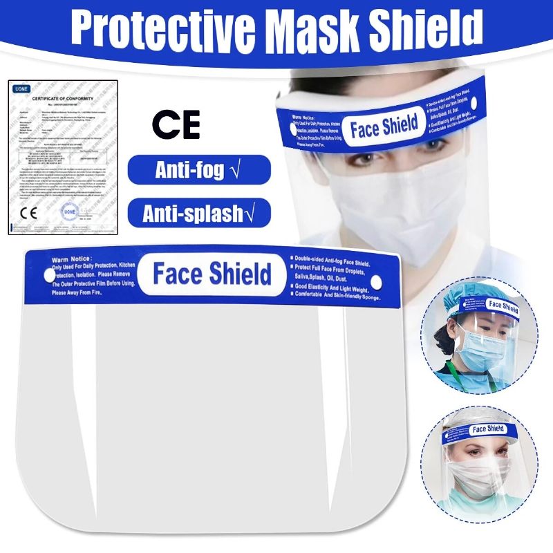10 Komada Prozirne Podesive Plastične Zaštitne Maske Za Cijelo Lice Protiv Magljenja I Pljuvanja