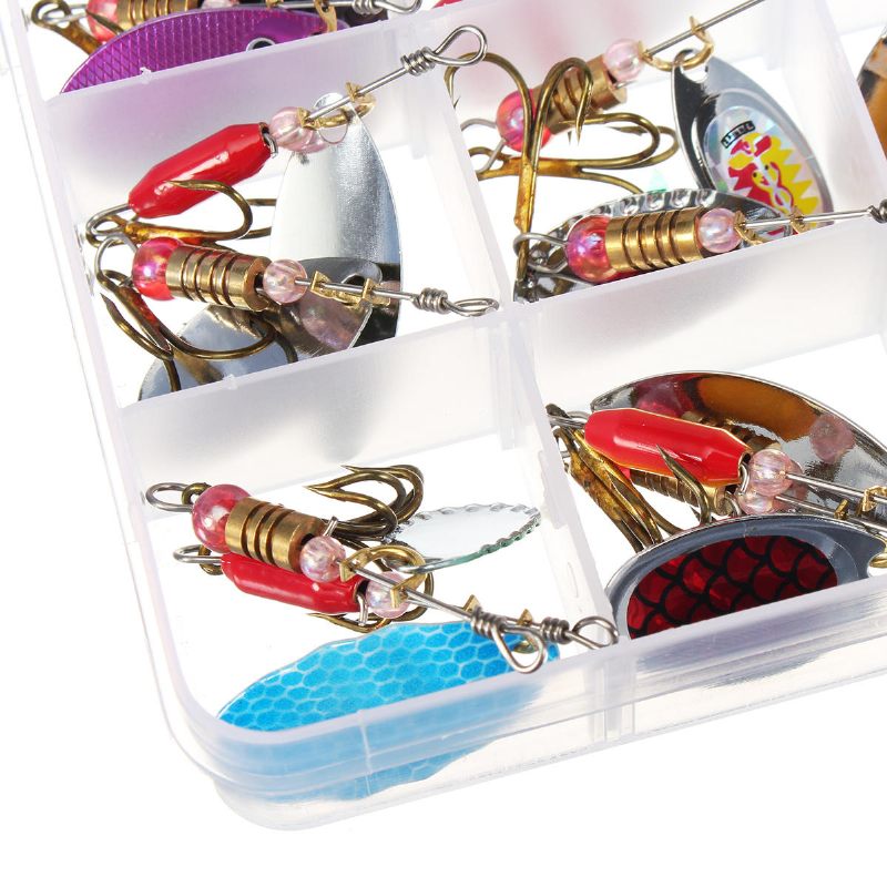 30 Kom/lot Šarena Tront Žlica Metalna Mamac Za Pecanje Spinner Bait Bass Pribor S Kutijom