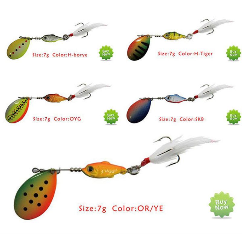 Originalni Abu Garcia H-borye 7g 12g Žlica Mamac Za Pecanje Spinner S Trostrukom Udicom I Perom